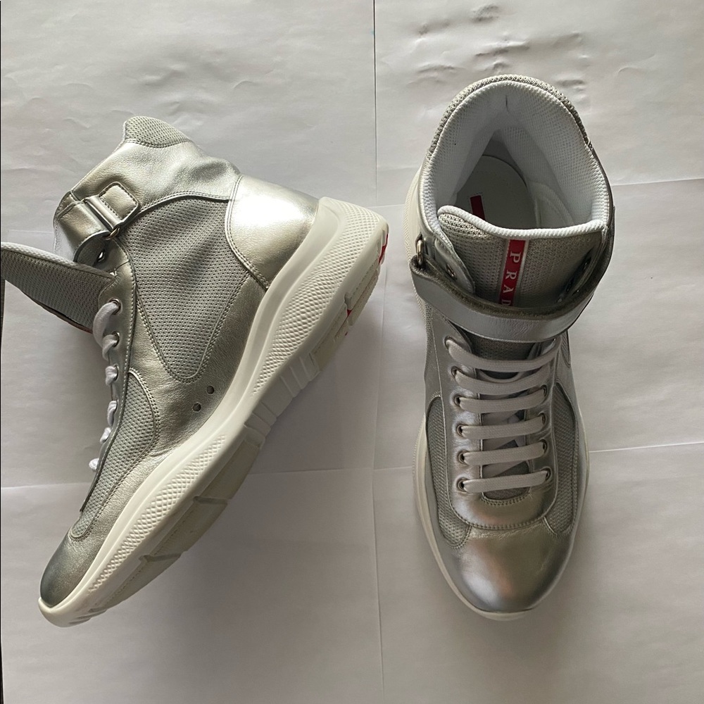 Prada america’s cup high-top sneakers, size 12